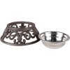 Clayre & Eef 6Y5302 Dierenvoerbak Ø 23x7 cm - 435 ml Bruin Hond Kat