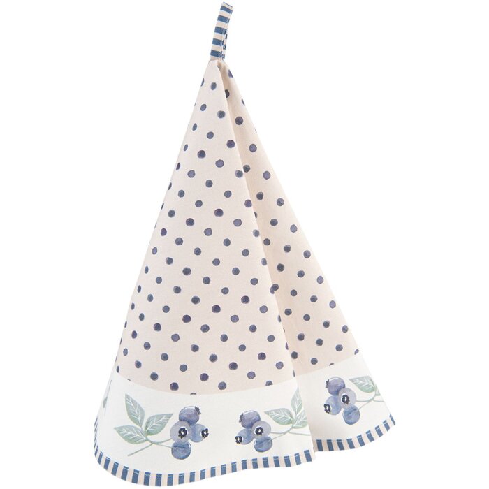 Clayre & Eef BBF48 Keukenhanddoek Ø 80 cm Beige-Blauw Theedoek