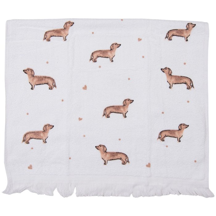 Clayre & Eef CTDHL1 Gastendoek 40x66 cm Wit - Bruin