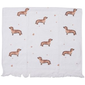 Clayre & Eef CTDHL1 Gastendoek 40x66 cm Wit - Bruin