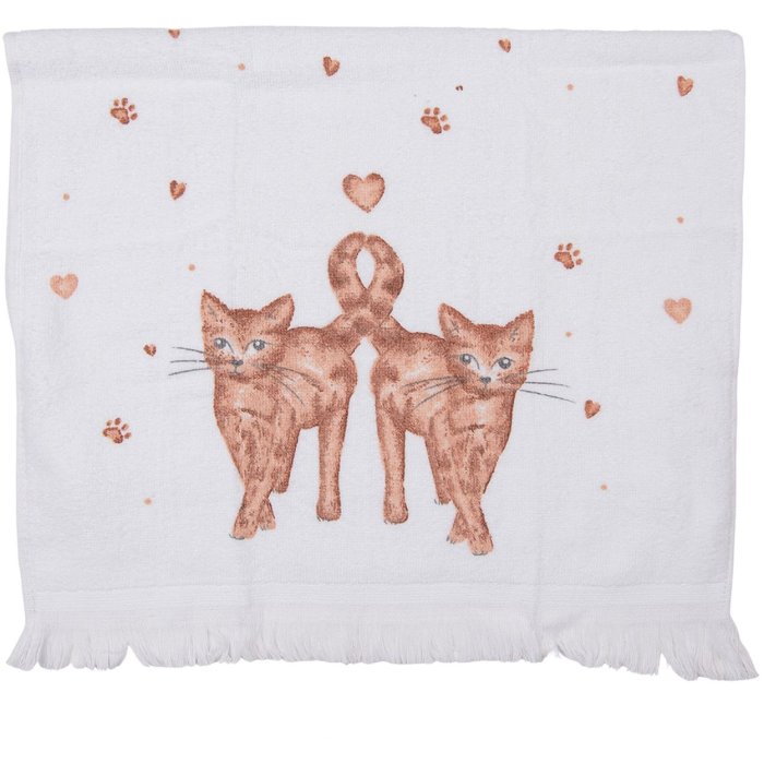 Clayre & Eef CTKCS Gastendoek 40x66 cm Wit - Bruin