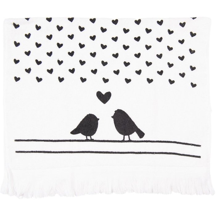 Clayre & Eef CTLBS Gastendoek 40x66 cm Zwart - Wit