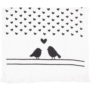 Clayre & Eef CTLBS Gastendoek 40x66 cm Zwart - Wit