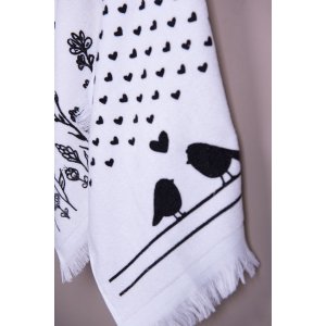 Clayre & Eef CTLBS Gastendoek 40x66 cm Zwart - Wit
