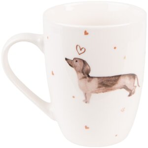 Clayre & Eef DHLMU Mok 12x8x10 cm - 300 ml Beige - Bruin