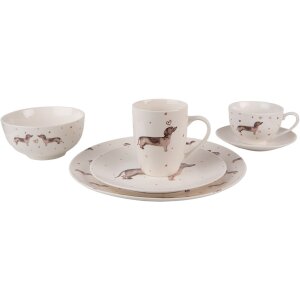 Clayre & Eef DHLMU Mok 12x8x10 cm - 300 ml Beige - Bruin
