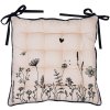 Clayre & Eef FAF29 Stoelkussen met Schuim 40x40x4 cm Beige - Zwart