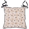 Clayre & Eef FAF29 Stoelkussen met Schuim 40x40x4 cm Beige - Zwart