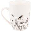Clayre & Eef FAFMU Mok 12x8x10 cm - 300 ml Beige - Zwarte beker