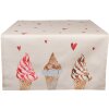 Clayre & Eef FAS64 Tafelloper 50x140 cm Beige - Roze