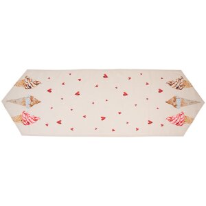 Clayre & Eef FAS65 Tafelloper 50x160 cm Beige - Roze