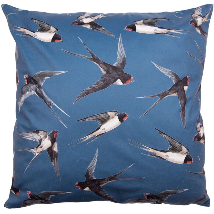 Clayre & Eef KT021.315 Kussenhoes 45x45 cm Blauw - Wit