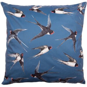 Clayre & Eef KT021.315 Kussenhoes 45x45 cm Blauw - Wit