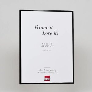 Effect aluminium fotolijst Quadro 40x40 cm zwart hoogglans helder glas