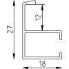 Effect aluminium fotolijst Quadro 70x70 cm rood helder glas