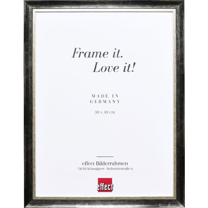 Effect Holz-Bilderrahmen Profil 40 Platin 35x50 cm Normalglas