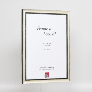 Effect Holz-Bilderrahmen Profil 40 Silber 50x50 cm Normalglas