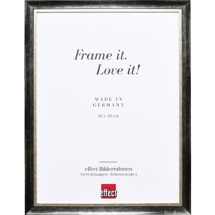 Effect Holz-Bilderrahmen Profil 40 Platin 59,4x84,1 cm Normalglas