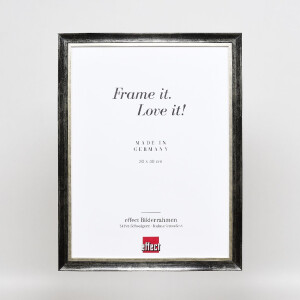 Effect Holz-Bilderrahmen Profil 40 Platin 62x93 cm Normalglas