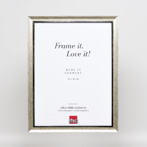 Effect Holz-Bilderrahmen Profil 40 Silber 61x91,5 cm Normalglas