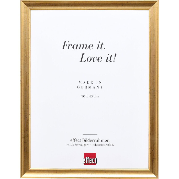 Effect Holz-Bilderrahmen Profil 41 Antikgold 25x50 cm Klarglas 0410-2550-04