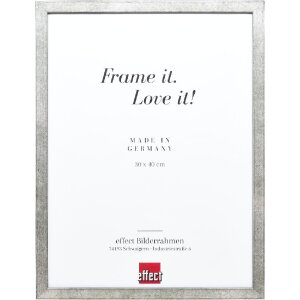 Effect Bilderrahmen Holzrahmen Profil 42 Klarglas silber 13x13 cm