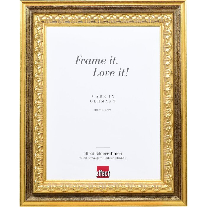 Effect Holz fotolijst Profil 80 goud 50x65 cm met helder glas