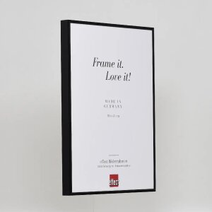 Effect aluminium fotolijst Quadro 18x24 cm zwart hoogglans ontspiegeld glas