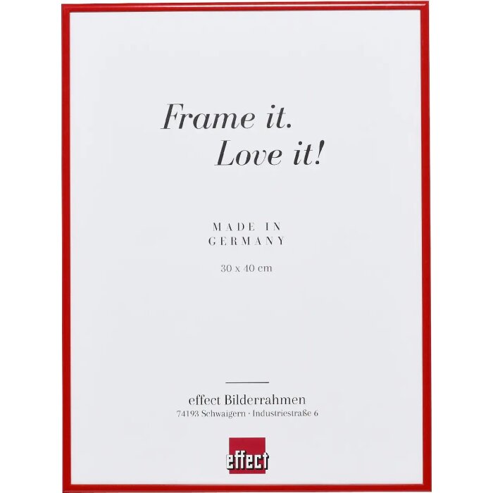 Effect aluminium fotolijst Quadro 25x80 cm rood ontspiegeld glas