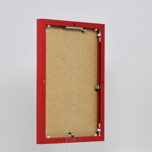 Effect aluminium fotolijst Quadro 25x80 cm rood ontspiegeld glas