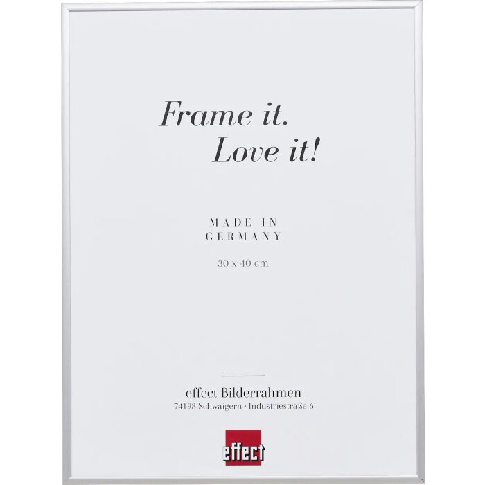 Effect aluminium fotolijst Quadro 28x35 cm zilver antireflecterend glas MDF achterwand