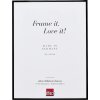 Effect aluminium fotolijst Quadro 30x30 cm zwart hoogglans ontspiegeld glas