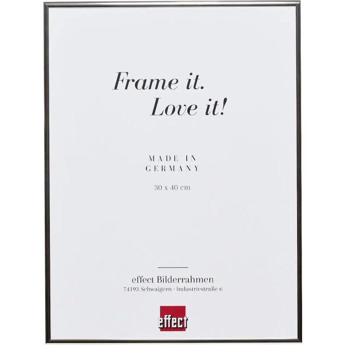 Effect aluminium fotolijst Quadro 40x40 cm zilver hoogglans ontspiegeld glas