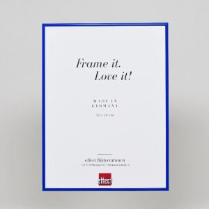 Effect aluminium fotolijst Quadro 40x50 cm blauw ontspiegeld glas MDF achterwand