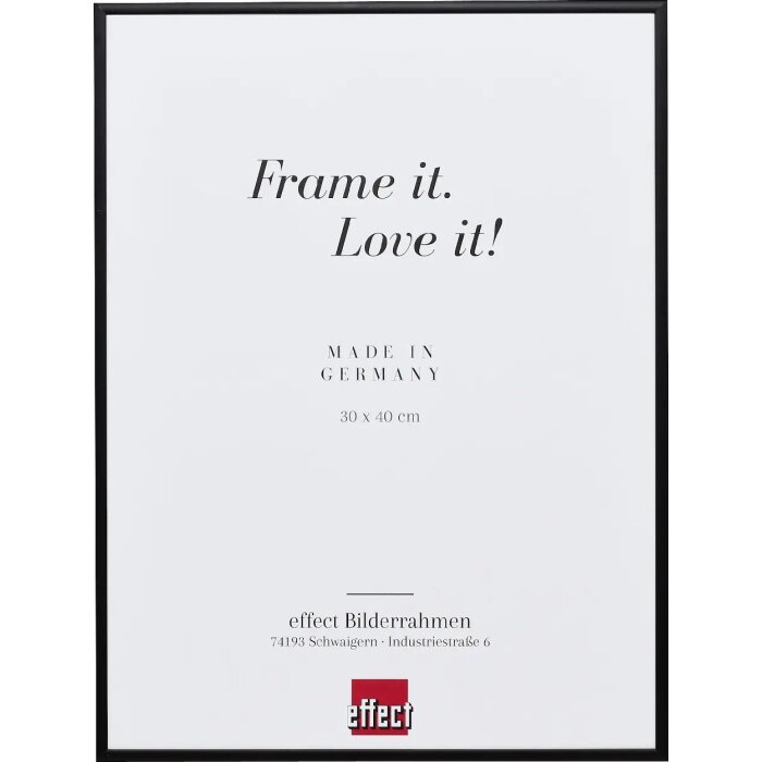 Effect aluminium fotolijst Quadro 60x80 cm zwart ontspiegeld glas