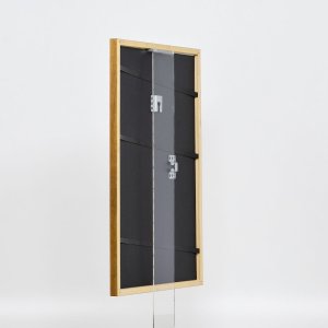 Effect massief houten lijst profiel 22 bruin-goud 35x50 cm anti-reflexglas