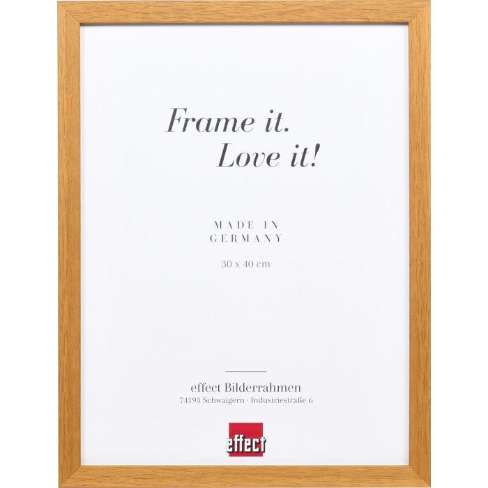 Effect houten lijst profiel 33 eik 25x50 cm ontspiegeld glas