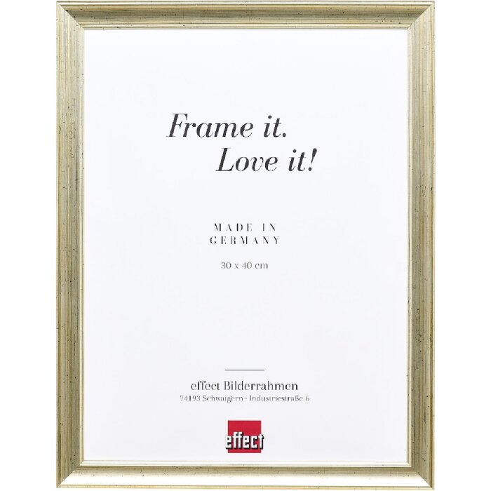 Effect Holz-Bilderrahmen Profil 41 Antikzilver 25x70 cm Antireflexglas