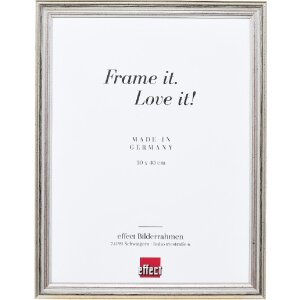 effect Holzrahmen Profil 44 silber 20x25 cm Antireflexglas