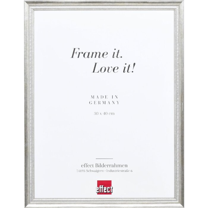 Effect massief houten fotolijst zilver 25x60 cm met antireflexglas