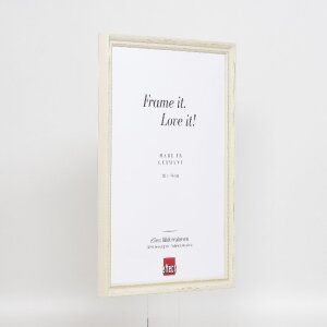 Effect Holzrahmen Profil 48 wit 25x80 cm met antireflexglas