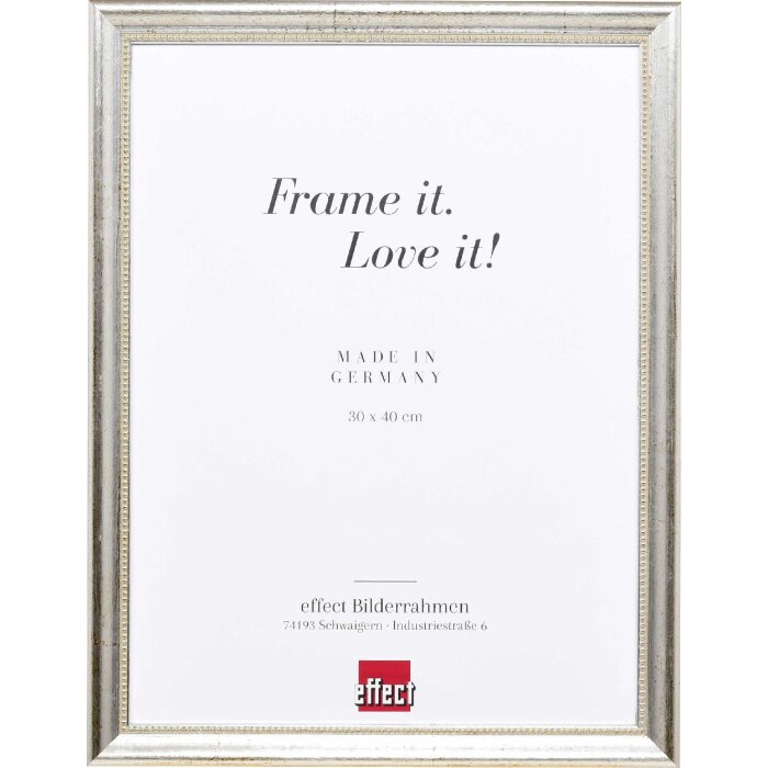 Effect houten fotolijst profiel 85 zilver 18x32 cm ontspiegeld glas