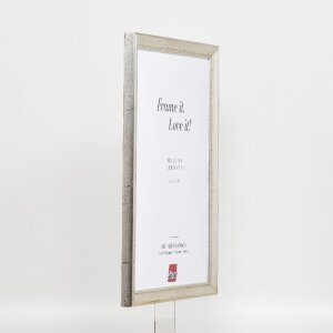 Effect houten fotolijst profiel 85 zilver 25x70 cm ontspiegeld glas