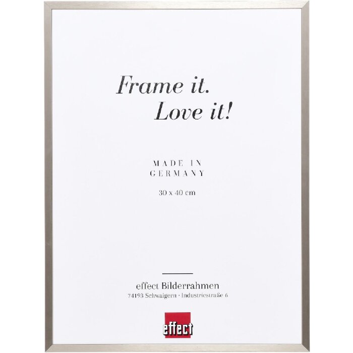 Effect A1 brandwerende fotolijst aluminium serie 2 grijs geborsteld 25x35 cm met antireflexglas