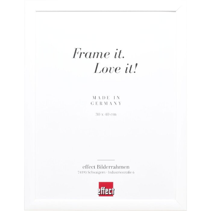 Effect Holz-Bilderrahmen Profil 43 wit hoogglans 25x60 cm kunstglas