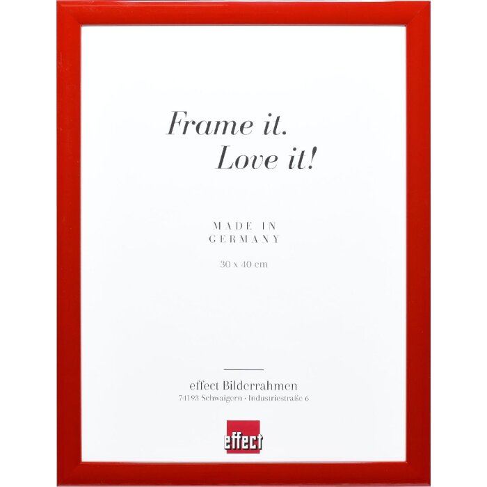 effect Houten Fotolijst Profiel 43 rood hoogglans 45x80 cm kunstglas