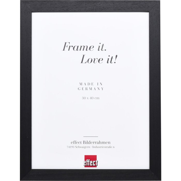 Effect houten fotolijst profiel 55 zwart 40x40 cm Kunstglas