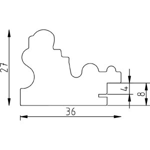 Effect massief houten fotolijst barokstijl notenbruin 40x50 cm kunstglas