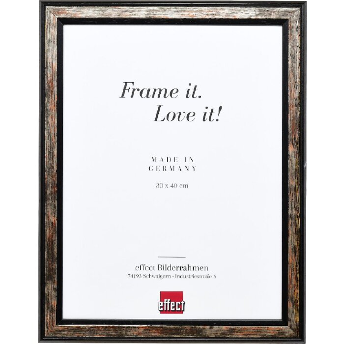 Effect Holz-Bilderrahmen Profil 64 zwart 59,4x84,1 cm kunstglas