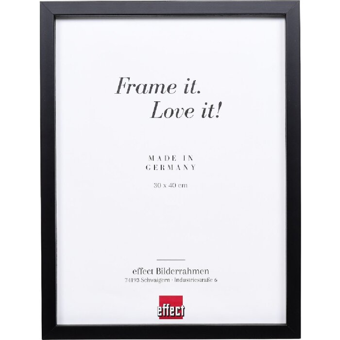 Effect Houten Fotolijst Profil 58 zwart 15x20 cm met klear glas en afstandstroost